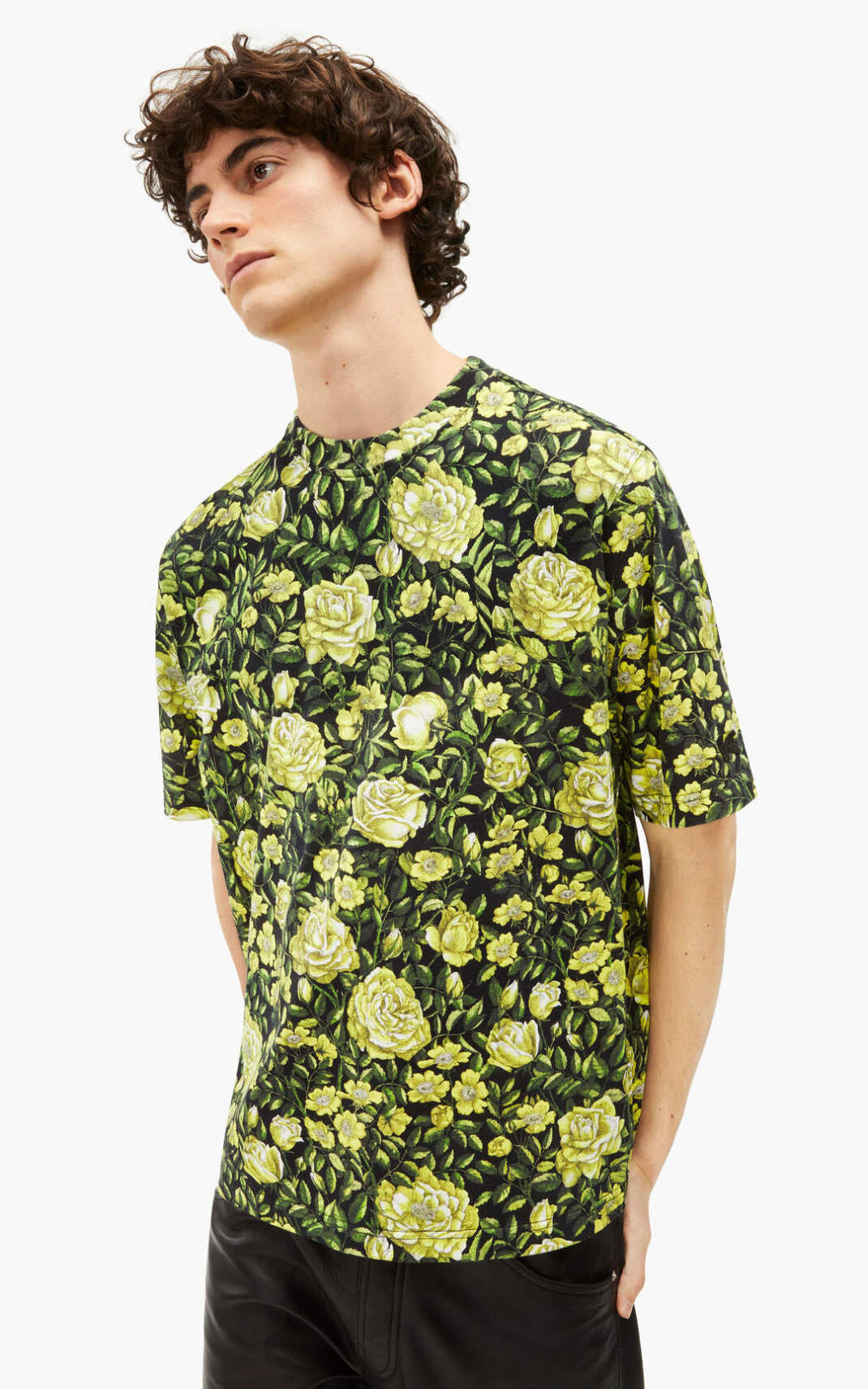 Camisetas Kenzo Botanical Rose oversize Hombre Negras WHD098163